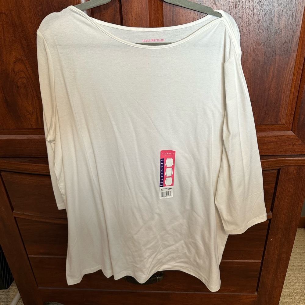 Isaac Mizrahi XXL 3/4 boat neck tee